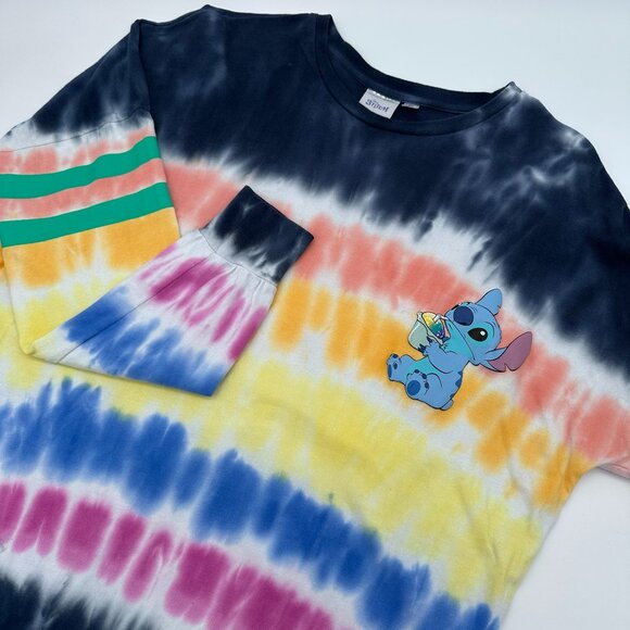 Disney Lilo & Stitch Stitch with Snow Cone Tie-Dye Hype Jersey,‎ Size M, Rainbow - Picture 1 of 12